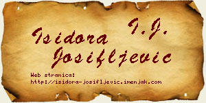Isidora Josifljević vizit kartica